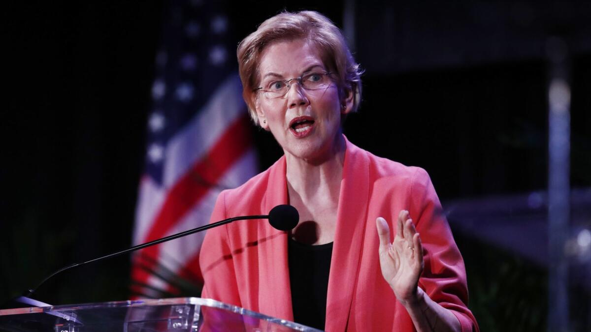 Sen. Elizabeth Warren has risen in the polls, eroding Sen. Bernie Sanders' standing as the favorite of the party's liberal wing.