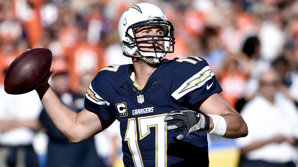 San Diego Chargers quarterback Philip Rivers throws during a loss to the Denver Broncos on Dec. 14.