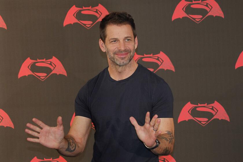 American director Zack Snyder pose for photos during a press conference to promote his movie "Batman v Superman: Dawn of Justice" in Mexico City, Saturday, March 19, 2016. (AP Photo/Marco Ugarte)