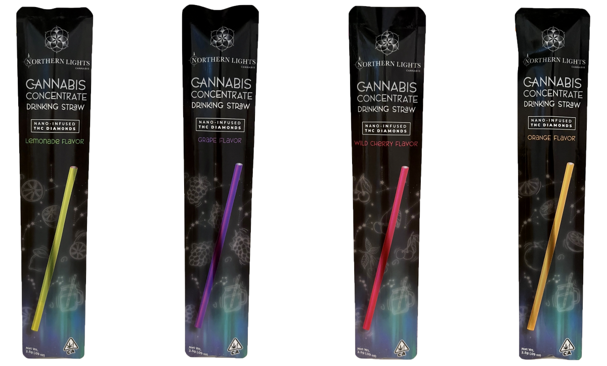 Four individually packaged cannabis-infused straws 