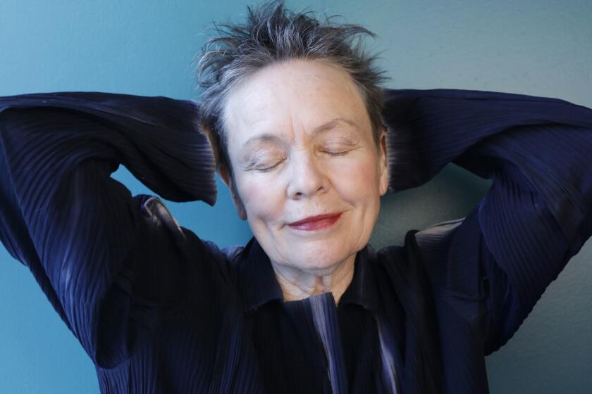 NEW YORK, NEW YORK--MARCH 29, 2018--Performance artist Laurie Anderson at her home in Manhattan, NY photographed on March 29, 2019. (Carolyn Cole/Los Angeles Times)