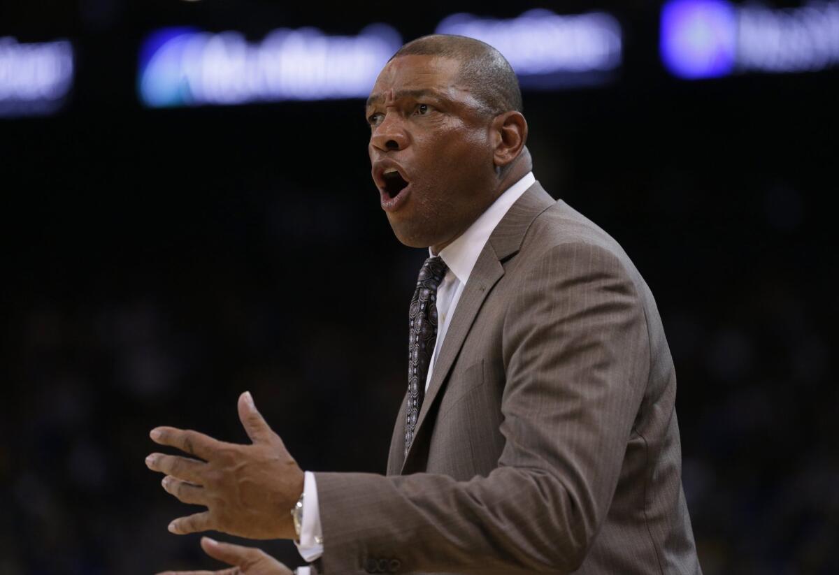 Doc Rivers coaches the Clippers against Golden State on Wednesday night.