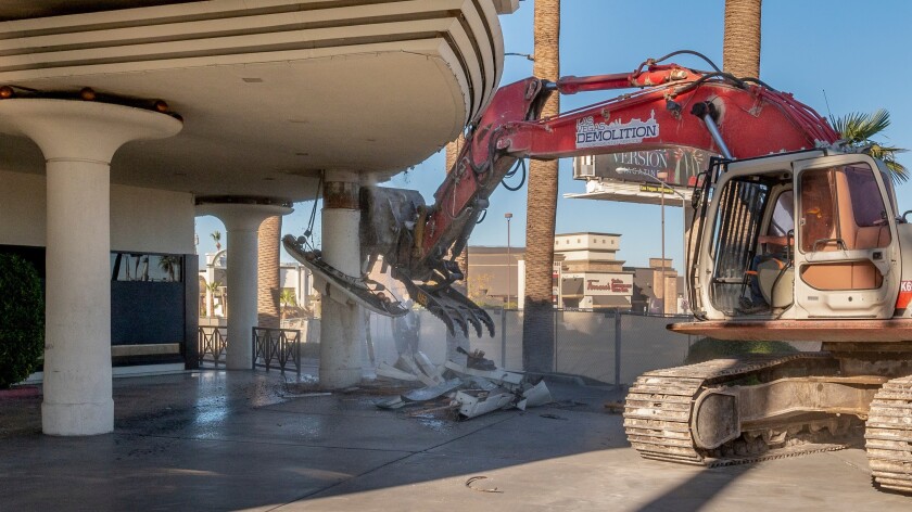 The stand-alone Hard Rock Cafe was demolished as part of the transformation to a Virgin Hotel.
