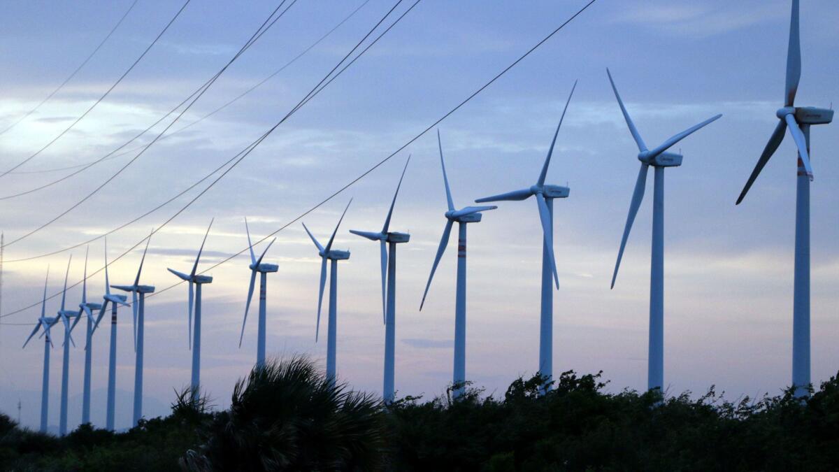 A windmill farm in Mexico