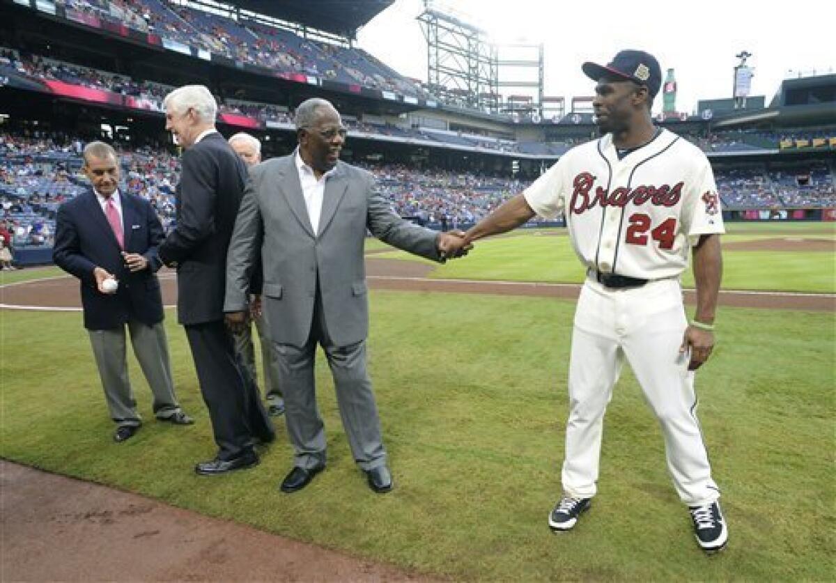 ATLANTA, GA - JULY 18: Atlanta Braves center fielder Michael