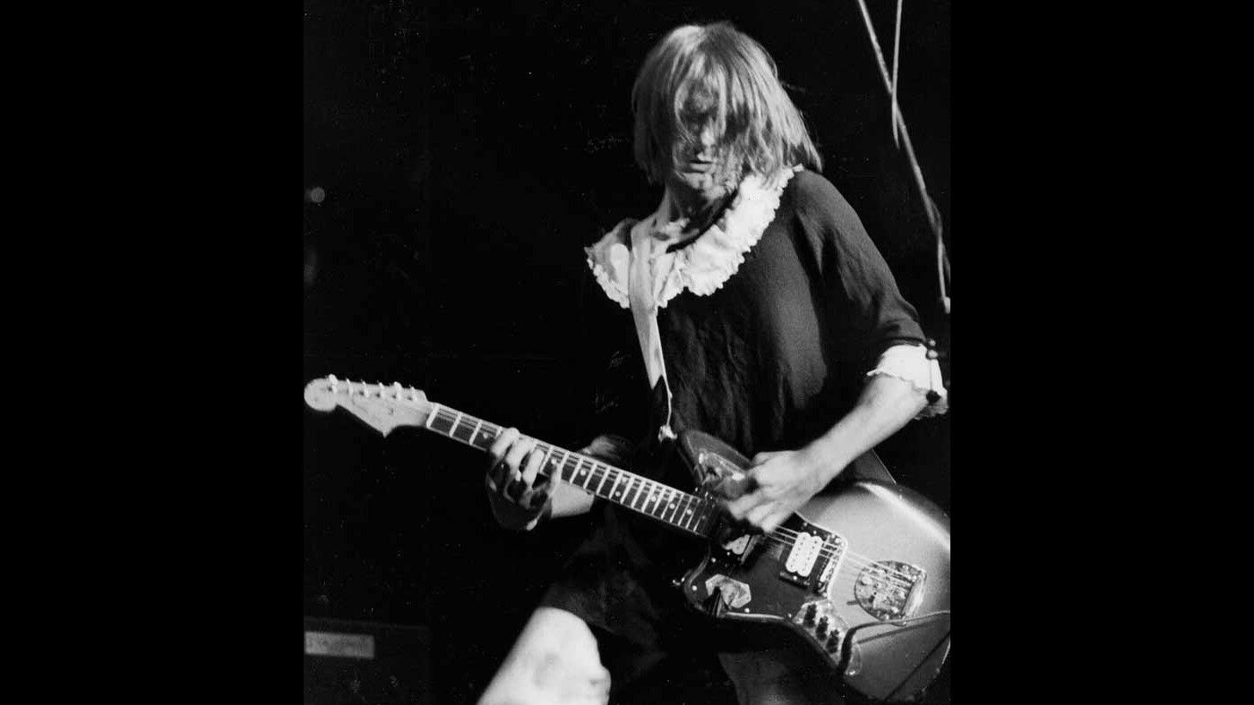 Nirvana's Kurt Cobain performs at the L.A. Sports Arena on Dec. 28, 1991.