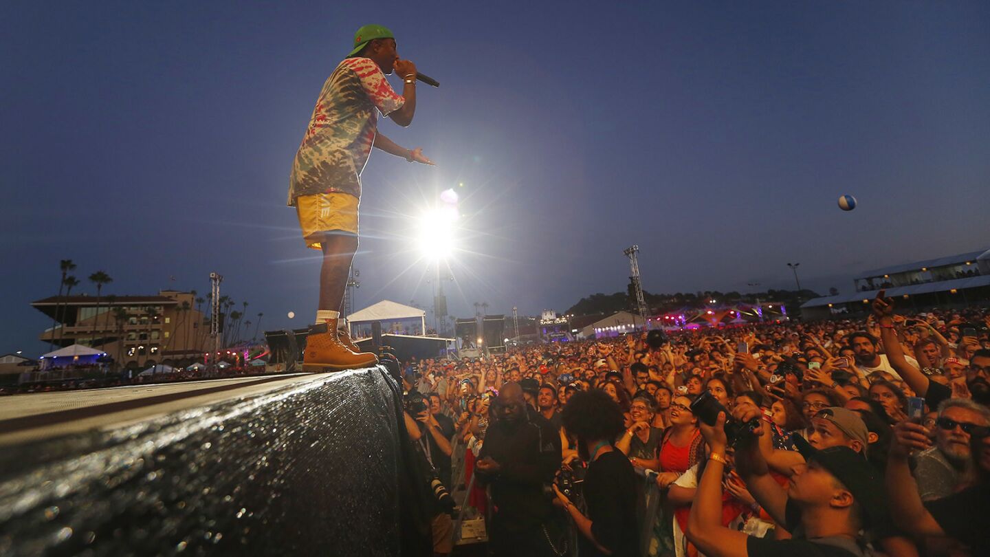 Pharrell Williams of the band N.E.R.D performs at KAABOO Del Mar on Saturday, September 15, 2018. (Photo by K.C. Alfred/San Diego Union-Tribune)