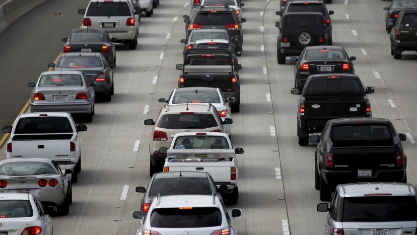 Morning freeway traffic in Los Angeles