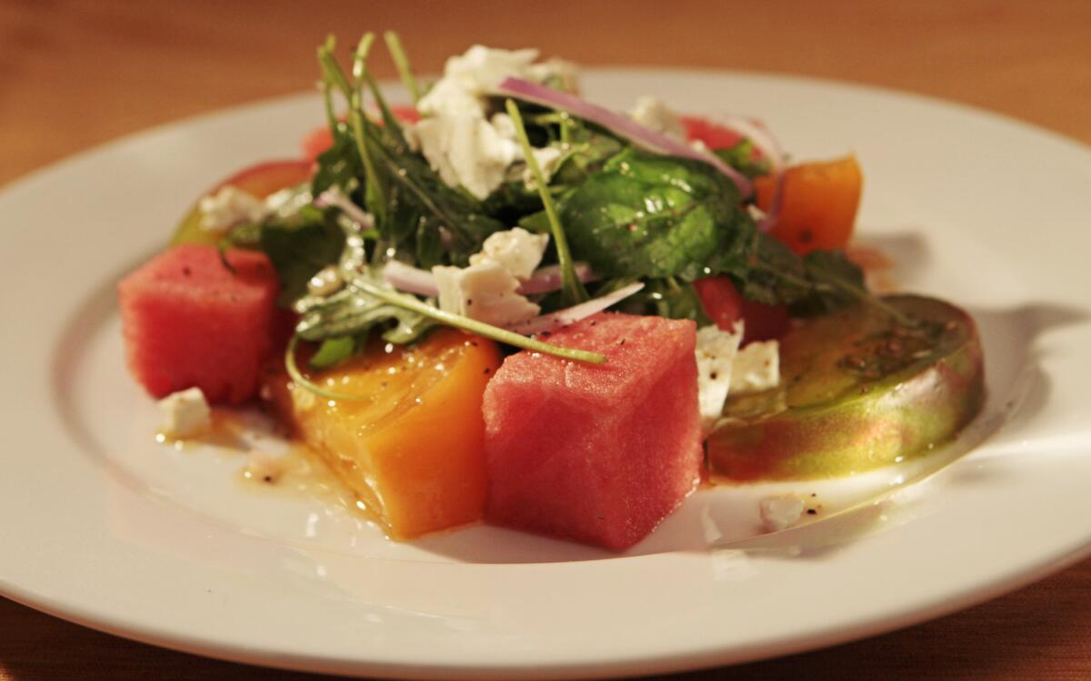 The Hungry Cat's tomato and watermelon salad