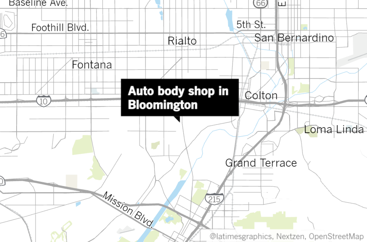 Map of an auto body shop at 154 W. Bryant St. in Bloomington