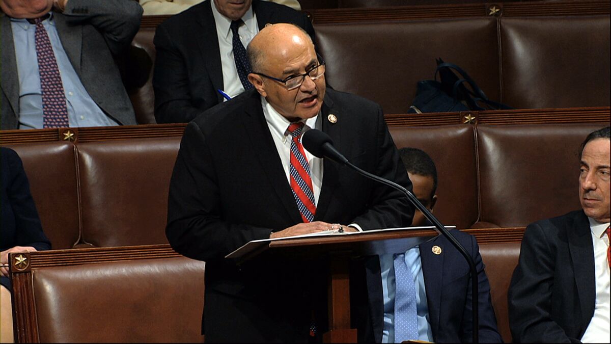 Rep. Lou Correa speaks in the House