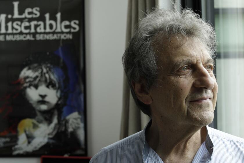 LOS ANGELES, CA -- MAY 13, 2019: Alain Boublil is the lyricist behind some of musical theater's biggest blockbusters of the 80s and 90s. Now in his late 70s, he has watched the evolution of musical theater and, "Hamilton" notwithstanding, seen a trend away from big, romantic, sweeping historical dramas. Yet his two biggest hits -- "Les Miserables" and "Miss Saigon" -- are still loved by their fans and will be playing back to back at the Hollywood Pantages Theatre. (Myung J. Chun / Los Angeles Times)