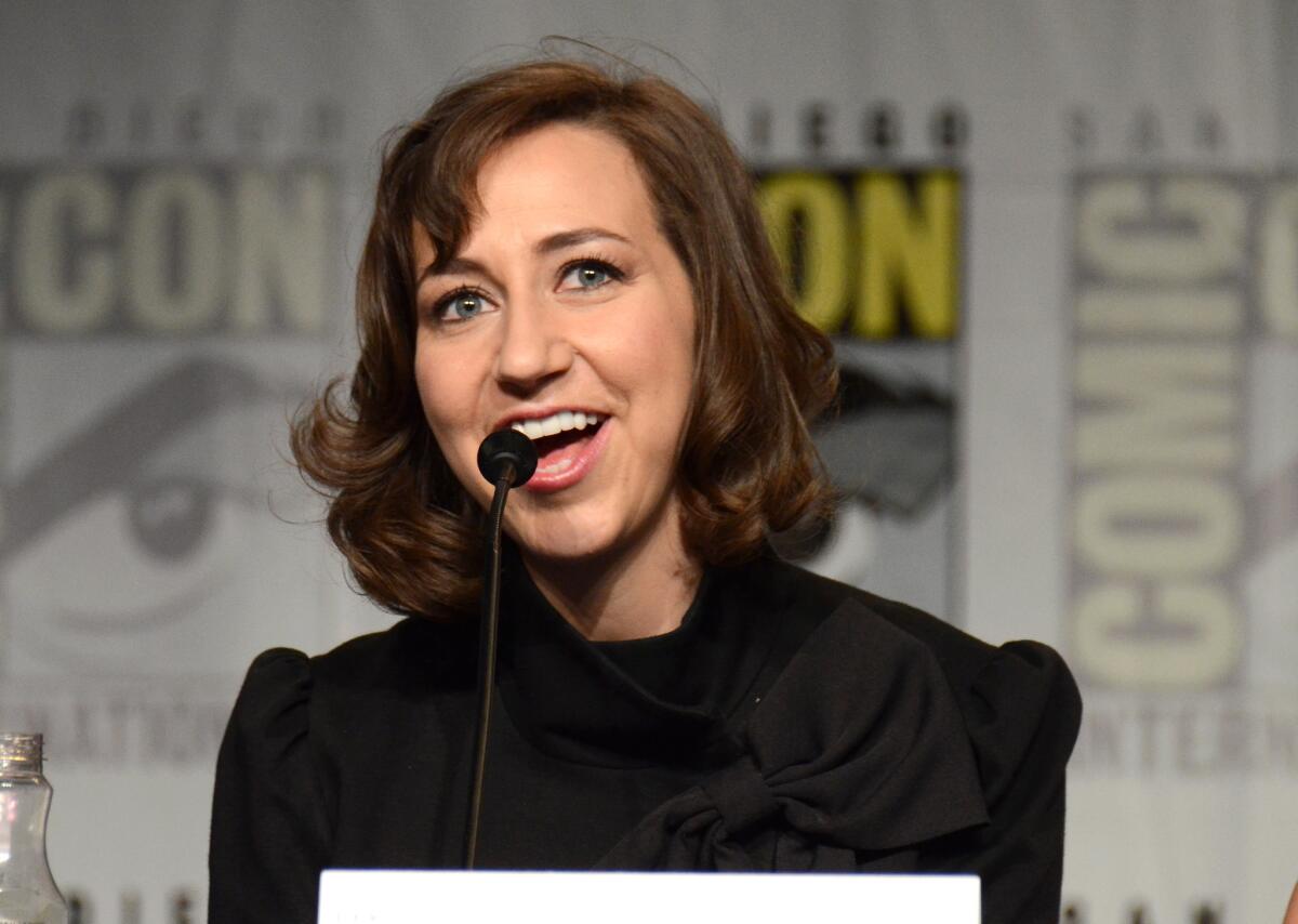 Kristen Schaal attends the "The Last Man on Earth" panel on Day 3 of Comic-Con International.