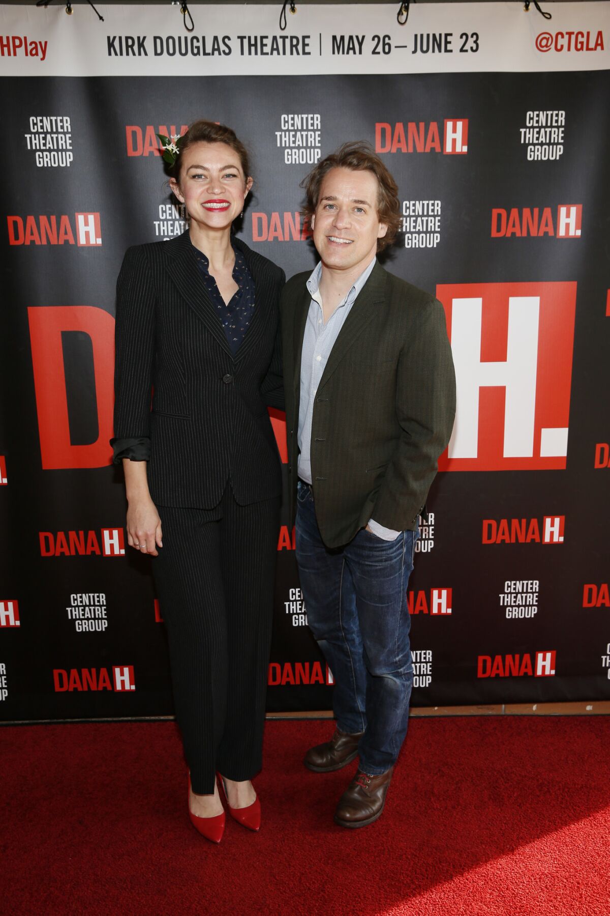 Elvy Yost and T.R. Knight at the world premiere of Lucas Hnath's "Dana H."
