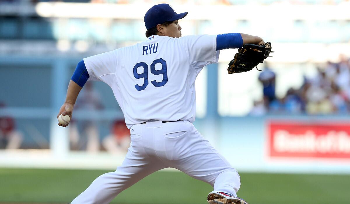 Dodgers starting pitcher Hyun-Jin Ryu went 5-1 with a 2.24 earned-run average in his last eight starts before Friday night.