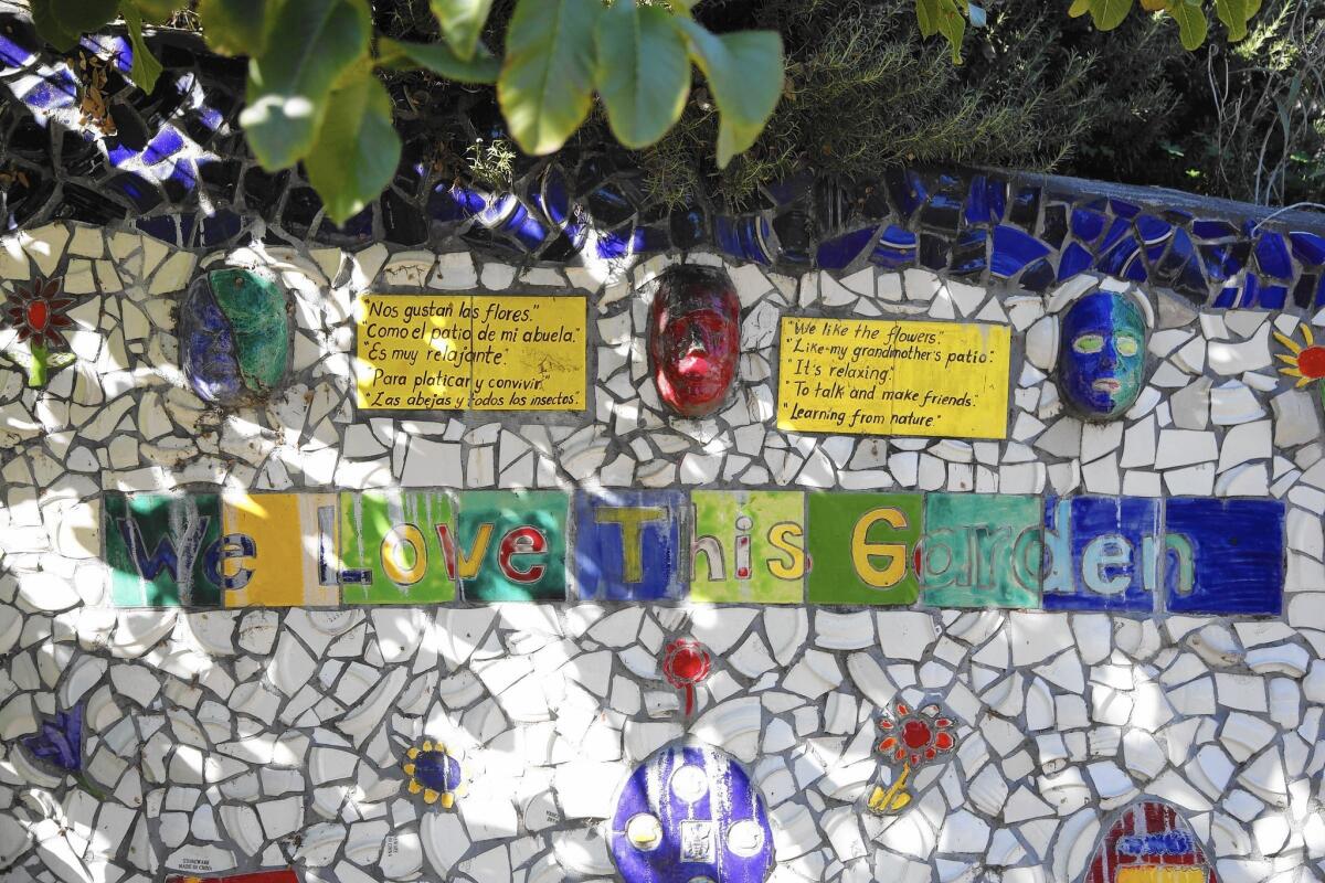 Over the years, Proyecto Jardín has built 43 individual plots and put up tiled artwork.