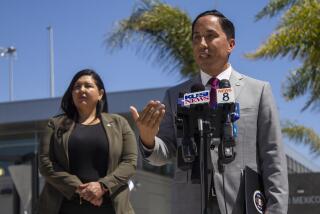 San Diego, CA - June 24: San Diego Mayor Todd Gloria speaks at press conference with District 1 Supervisor Nora Vargas held at the San Ysidro Port of Entry on Thursday, June 24, 2021 in San Diego, CA. (Brittany Cruz-Fejeran / The San Diego Union-Tribune)