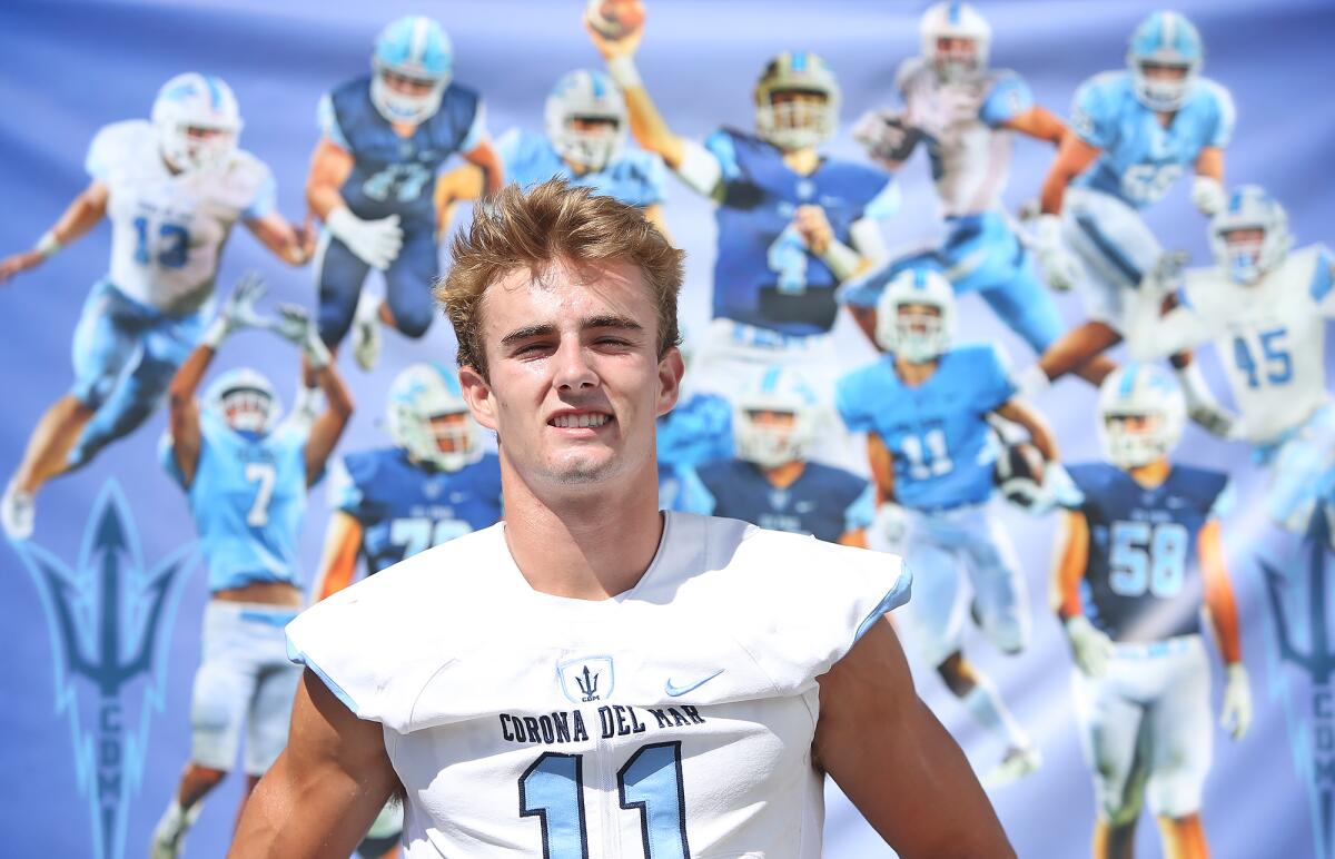 Bradley Schlom went into Corona del Mar's Sunset League opener at Huntington Beach on Thursday leading the team with 42 receptions.