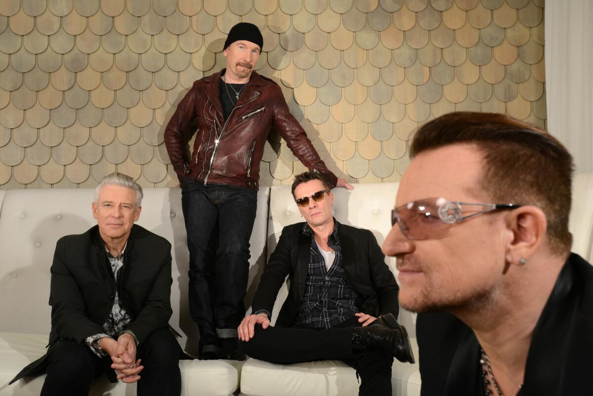 U2 (Adam Clayton, left, the Edge, Larry Mullen Jr. and Bono) will receive the 25th Palm Springs International Film Festival's Sonny Bono Visionary Award.