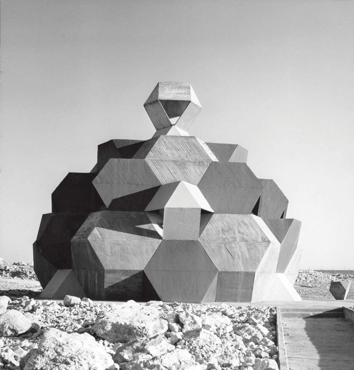 Synagogue, Officers Training School, Zvi Hecker; Alfred Neumann, Mitzpe Ramon, Israel, 1968.