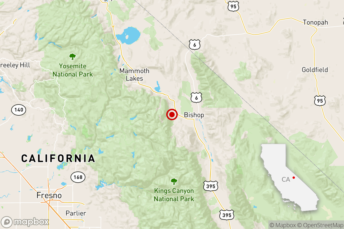 A locator map of the 4.0 earthquake near Clovis, Calif.