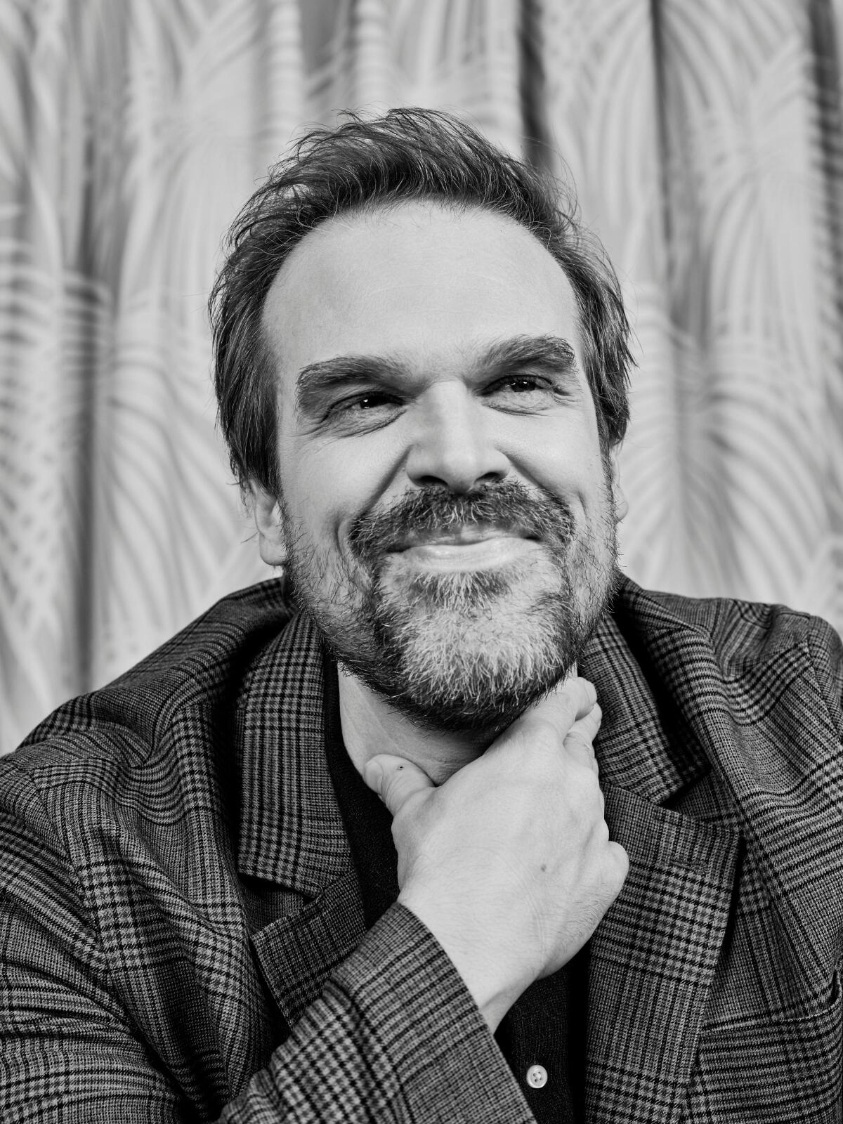 David Harbour poses for a portrait at the Hotel Bel-Air. 