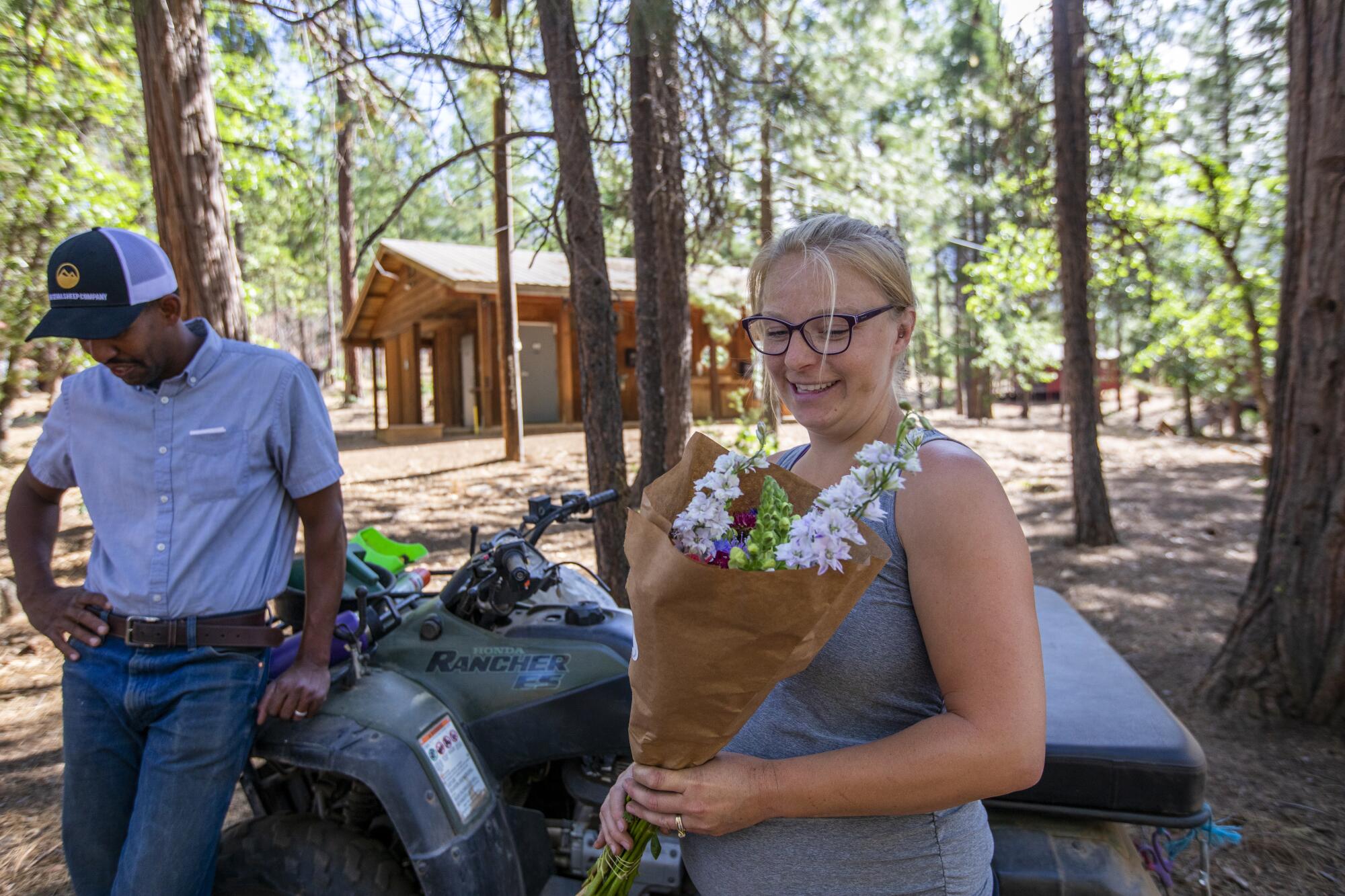 “This is my favorite day of the week,” Sutter Rogers said about receiving the bouquets.