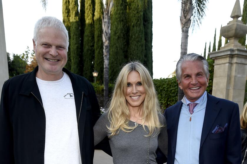 Steve Bing with actors Alana Stewart and George Hamilton in 2016