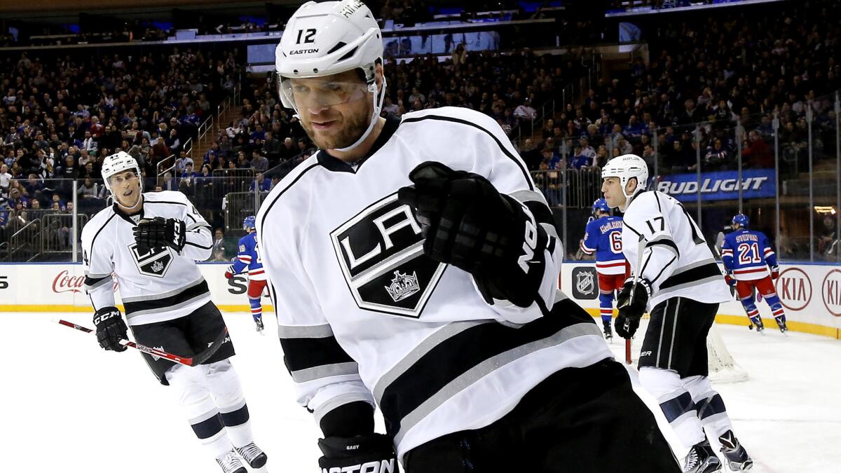 "I should be good to go," says Kings right wing Marian Gaborik, shown shortly after scoring a goal against the New York Rangers last season.