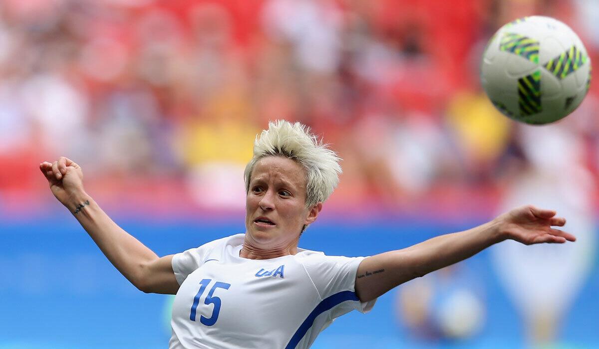 Megan Rapinoe plays for the U.S. against Sweden during the Rio Olympics.