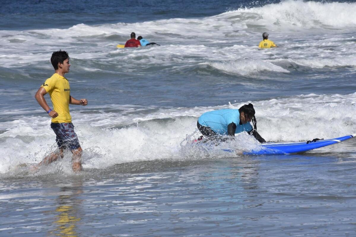 Participants at the 24th annual Encinitas Lions Blind Surfing Event held in 2019.