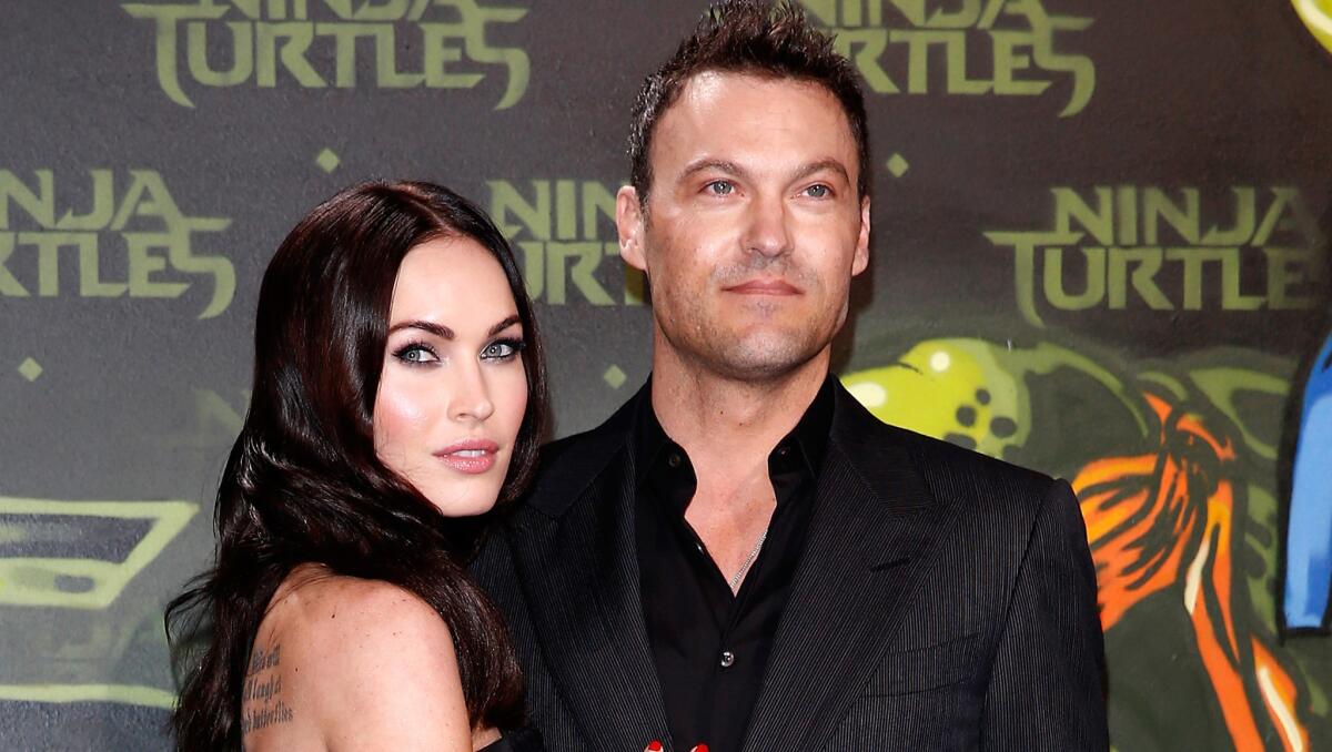 Megan Fox and Brian Austin Green attend the Underground Event Screening of "Teenage Mutant Ninja Turtles at UFO Sound Studios in Berlin on Oct. 5, 2014.