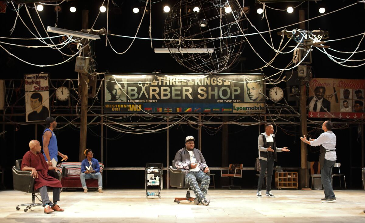 "The Barber Shop Chronicles" is playing at the Freud Playhouse at UCLA.