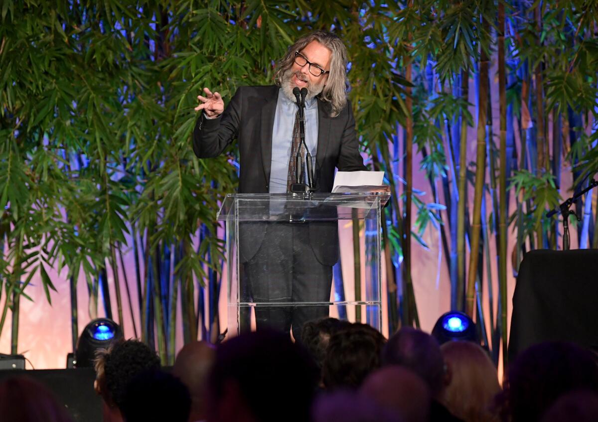 Michael Chabon onstage at the Hammer Museum gala.