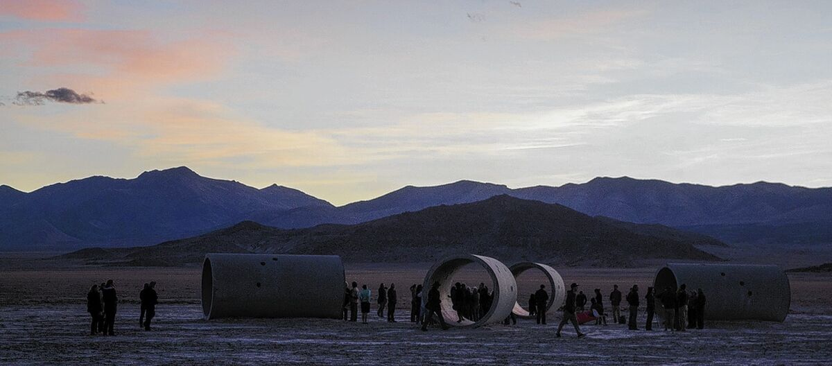 Nancy Holt’s “Sun Tunnels” in Utah consists of huge tubes precisely oriented to frame not only landscapes in the distance but also the ever-changing patterns of the sun and stars in the sky.
