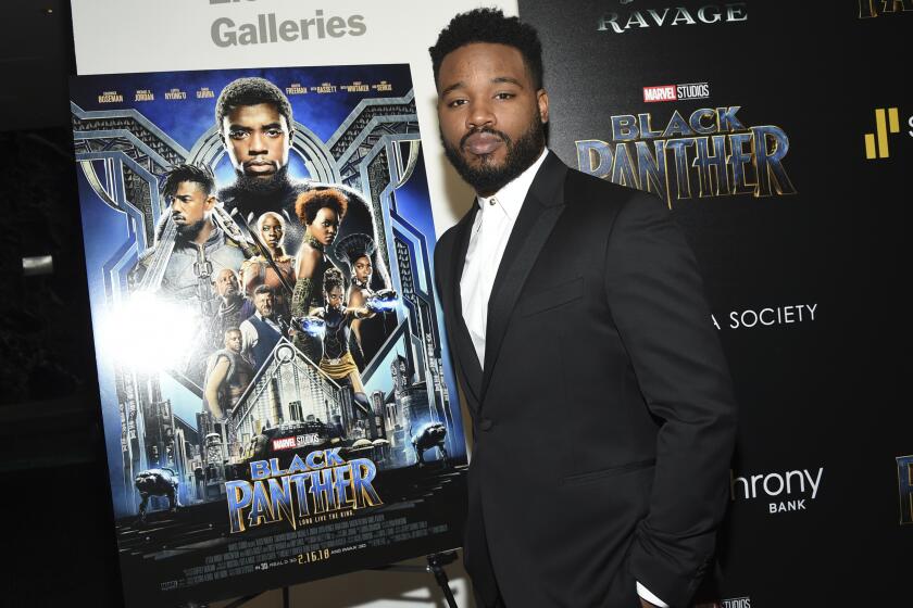 FILE - In this Feb. 13, 2018 file photo, director Ryan Coogler attends a special screening of "Black Panther" in New York. As Hollywood’s awards season properly gets under way, “Black Panther” is poised to be the first comic book film to be nominated for best picture. (Photo by Evan Agostini/Invision/AP, File)
