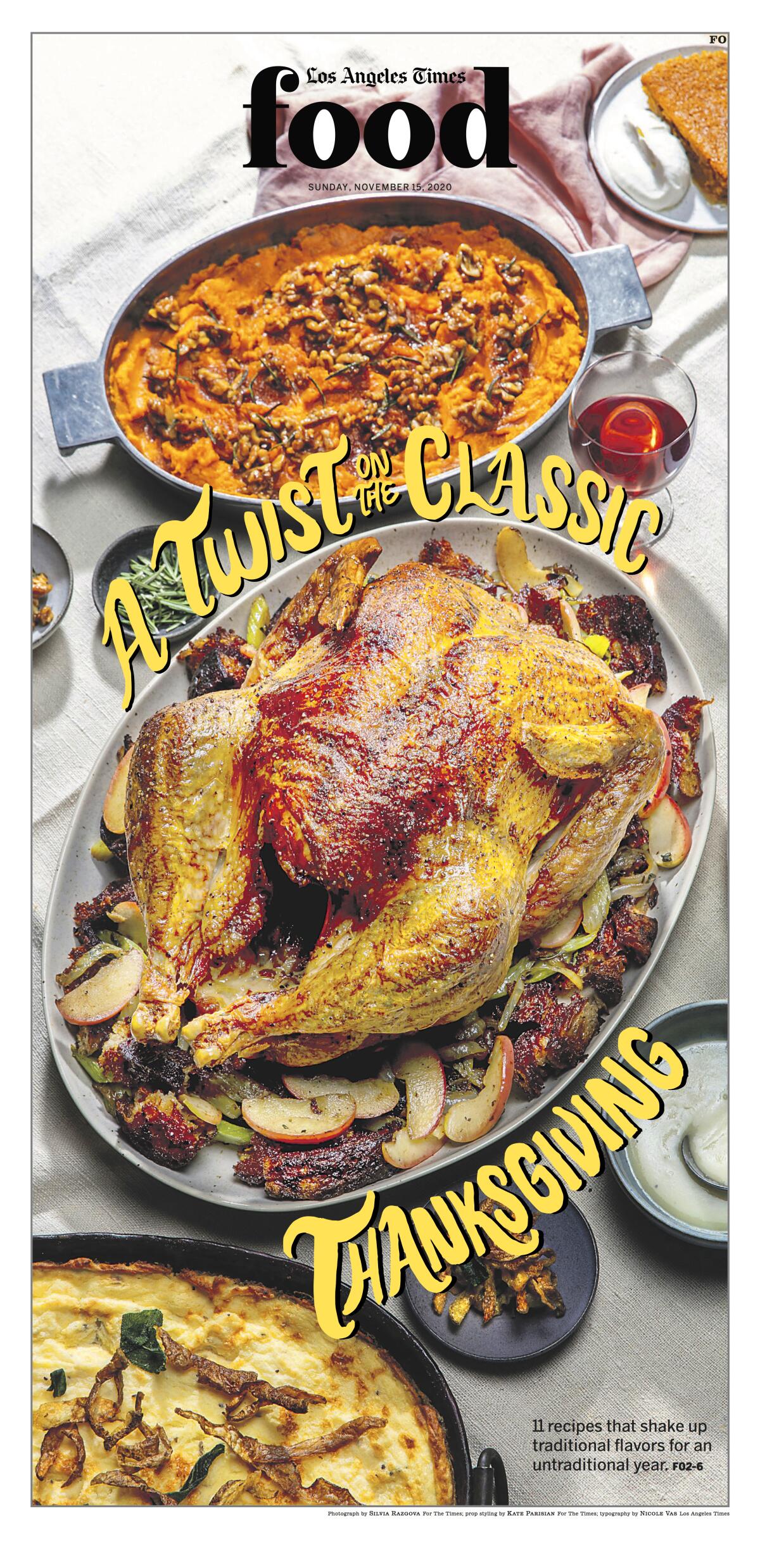 Los Angeles Times Food section cover, Sunday, Nov. 15, 2020