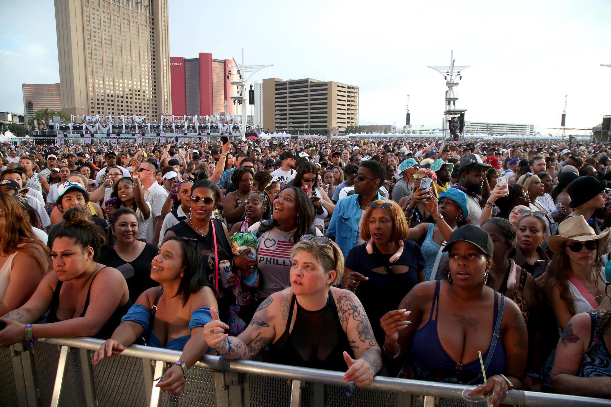 Fans at the Lovers & Friends music festival at the Las Vegas Festival Grounds on May 15, 2022.