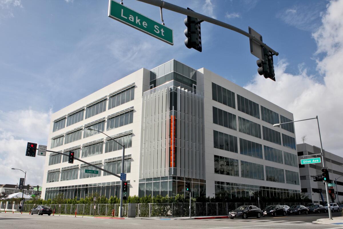 Nickelodeon's new campus on Olive Avenue in Burbank is five-stories tall and has updated workspaces and amenities for more than 700 employees.