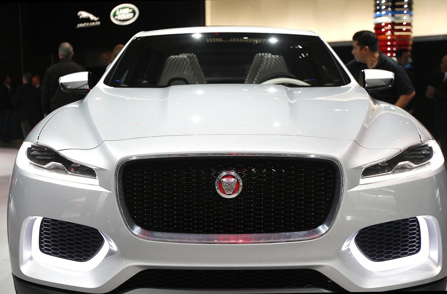 Jaguar C-X17 concept is displayed during the 2013 LA Auto Show at the LA Convention Center in downtown Los Angeles.
