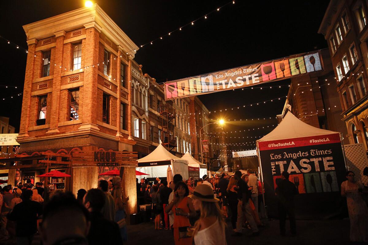 Guests roam the Paramount Studios backlot during the Los Angeles Times' Taste event.