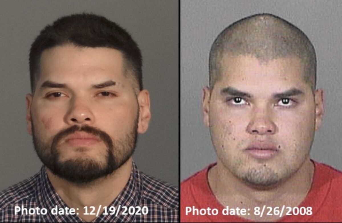 Photos of Rudy Anthony Rodriguez Jr. in 2020 and 2008