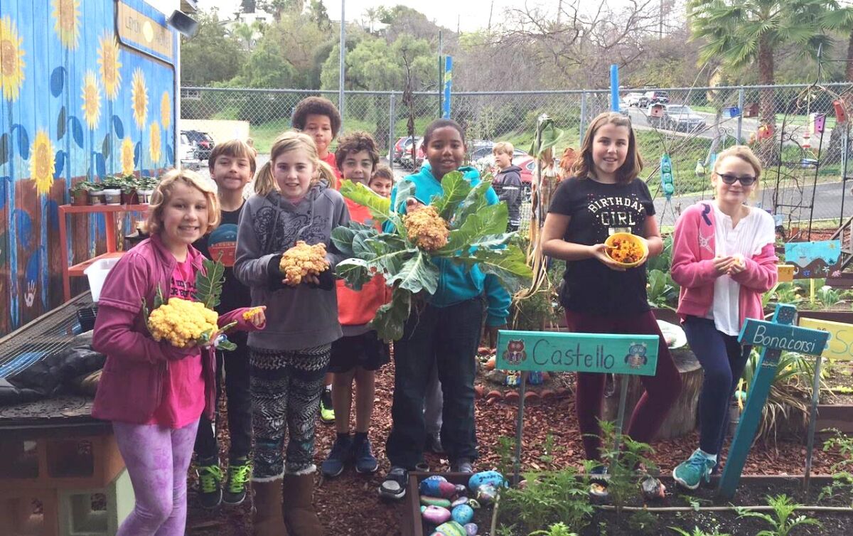 A garden grant recipient group at Lemon Avenue School.
