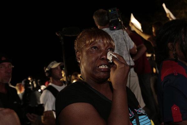 Tonnetta Foster of Sanford, Fla., is stunned by the verdict.