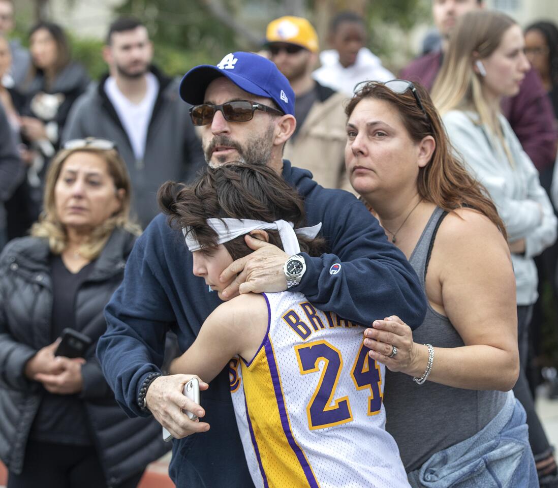 Kobe Bryant fans mourn his death.