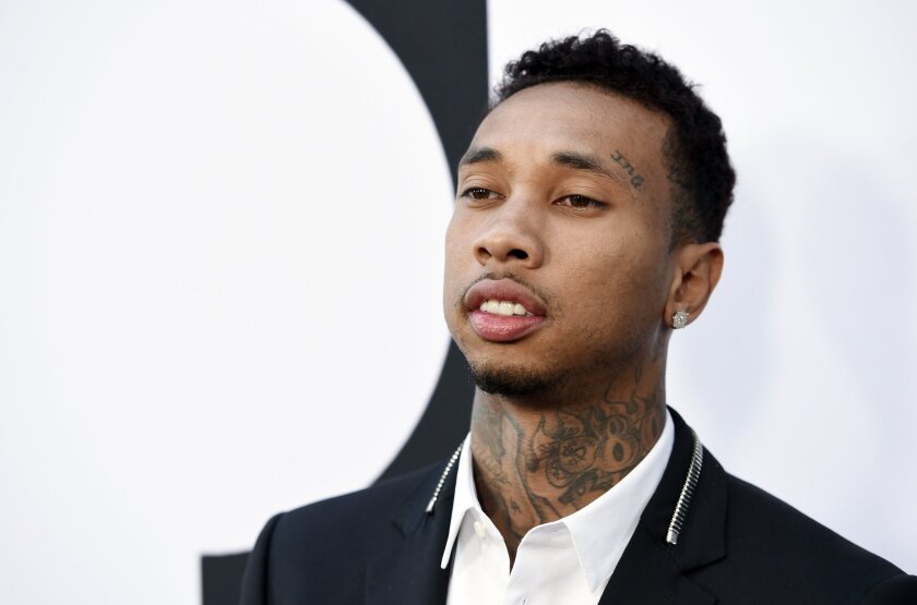 Rapper Tyga, a cast member in "Dope," poses at the premiere of the film at the Los Angeles Film Festival this June in Los Angeles.
