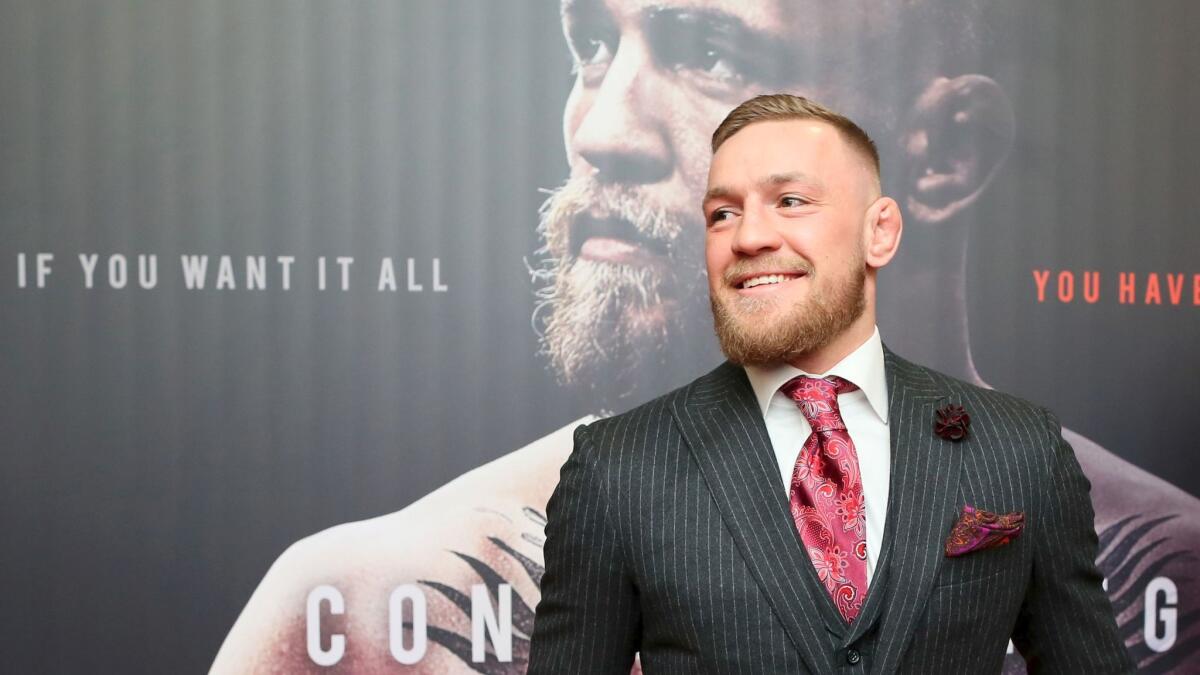 UFC star Conor McGregor attends the world premiere Nov. 1 of the documentary film "Conor McGregor: Notorious" at the Savoy Cinema in Dublin, Ireland.
