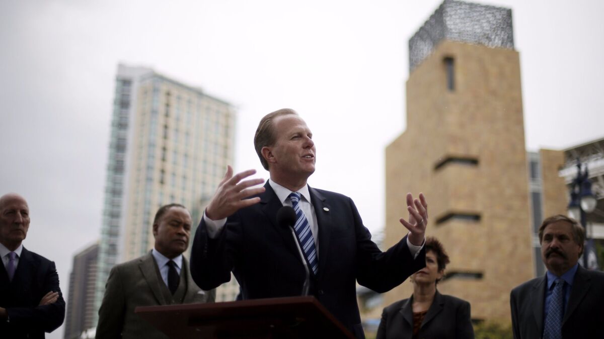 Republican supporters have urged San Diego Mayor Kevin Faulconer, shown in 2015, to run for governor.