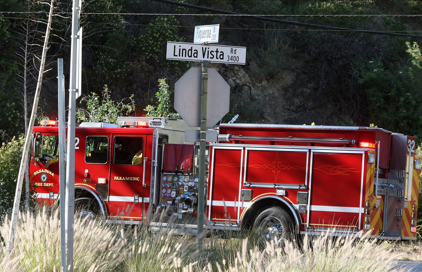 Photo Gallery: Brush fire mop up on Figueroa Street and Linda Vista Road