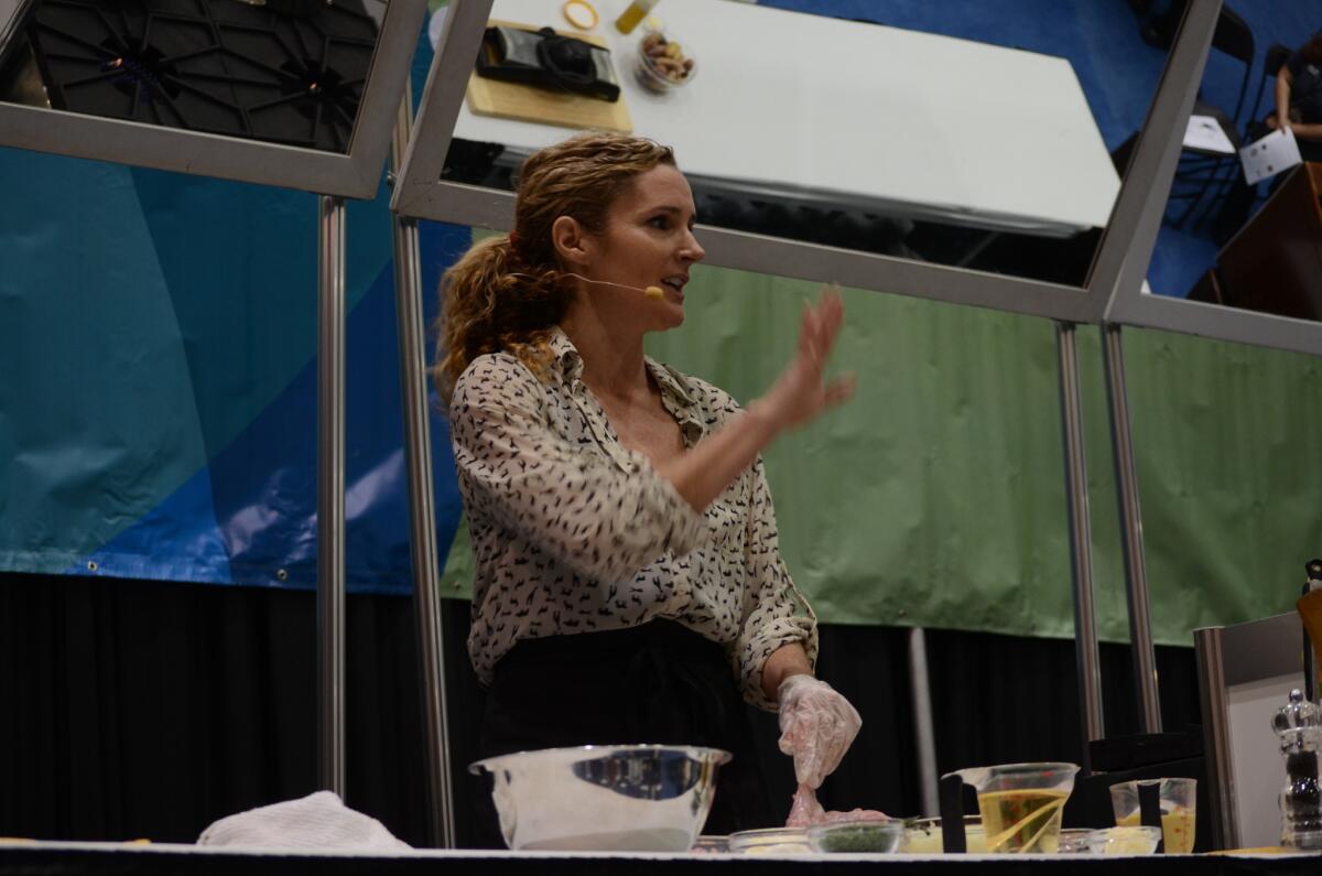 Chef Amy Finley demonstrates how to prepare a rabbit dish.